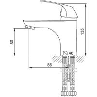 Смеситель для раковины Melodia della vita Moderno MDV35120 Хром — фото 6, Смесители для раковины
