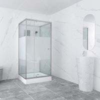 Душевая кабина  80*100*205 RGW OLB-207 Прямоуг./Хром/Матовое/5 мм (3 уп.) (смес, зерк, полочк 2 сорт — фото 1, Душевые кабины