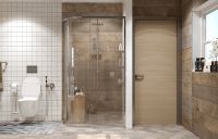 Душевой уголок Ambassador Queen 120х80 11011103R профиль Хром стекло прозрачное — фото 7, Асимметричные душевые уголки