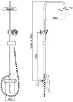 Товар: Душевая система Boch Mann Eco BM8825 Черная матовая - фото 2 Душевая система Boch Mann Eco BM8825 Черная матовая — фото 2, Душевые стойки