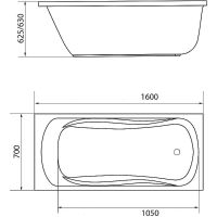 Товар: Акриловая ванна Creto Classio 160х70 10-16070 без гидромассажа - фото 2 Акриловая ванна Creto Classio 160х70 10-16070 без гидромассажа — фото 2, Ванны