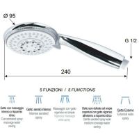 Товар: Ручной душ Remer Хром арт-318F4X - фото 2 Ручной душ Remer Хром арт-318F4X — фото 2, Лейки для душа