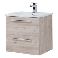 Тумба GIO, 60 см, подвесная, 2 ящика, дуб кантри — фото 1, Тумбы под раковину