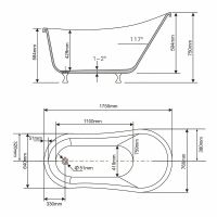 Товар: Акриловая ванна Swedbe Vita 175х76 8819CH без гидромассажа - фото 3 Акриловая ванна Swedbe Vita 175х76 8819CH без гидромассажа — фото 3, Ванны