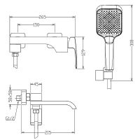 Смеситель для ванны Raglo R02.30 Хром — фото 2, Смеситель для ванны