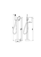 Смеситель для ванны Boch Mann Albano BM7774 / напольный / латунь / хром — фото 2, Смесители напольные