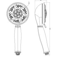 Ручной душ Swedbe Calypso 5014 Хром — фото 8, Лейки для душа