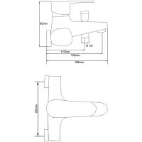 Смеситель для ванны Melodia della vita Rock Хром арт-MDV35240 — фото 2, Смеситель для ванны