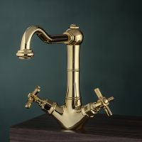 Смеситель для раковины Gattoni TRD TR300/18D0 Золото 24 карат — фото 3, Смесители для раковины