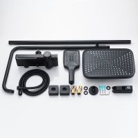 Душевая система Rose R18H R1896H-6 с термостатом Черная матовая — фото 4, Душевые системы