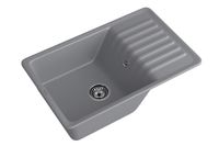 GRANFEST Мойка QUARZ 72 1-чаша+крыло 760*480мм темно-серый арт.GF-ZW- — фото 2, Кухонные мойки