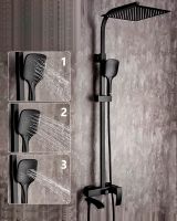 Душевая система ALMAes Turia SDI-1808 Черная матовая — фото 6, Душевые стойки