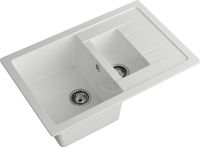 GRANFEST Мойка QUADRO 775KL 1,5-чаши+крыло 765*495мм иней арт.GF- — фото 1, Кухонные мойки