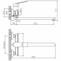 Смеситель для ванны Haiba универсальный Пепельный арт-HB22533-3 — фото 2, Смеситель для ванны