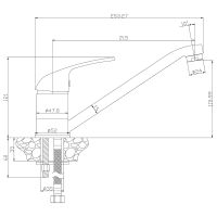 Смеситель для кухни Rossinka Y40-21 Хром — фото 2, Смесители для кухни