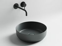 Умывальник чаша накладная круглая (цвет Темный Антрацит Матовый) Element 390x390x120мм — фото 17, Раковины накладные