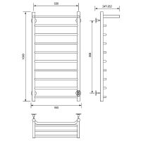 Электрический полотенцесушитель Comfysan Scola EC-10 100x50 016739 с полкой Белый матовый — фото 2, Электрические полотенцесушители