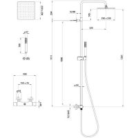 Товар: Душевая система Bossini Cosmo L10103.073 Черная матовая - фото 2 Душевая система Bossini Cosmo L10103.073 Черная матовая — фото 2, Душевые системы
