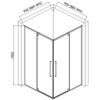 Товар: Душевой уголок AQUAme 90x90 AQM7102-2-9 профиль Черный матовый стекло прозрачное - фото 4 Душевой уголок AQUAme 90x90 AQM7102-2-9 профиль Черный матовый стекло прозрачное — фото 4, Квадратные душевые уголки
