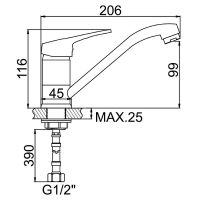 Смеситель для кухни Accoona H50 A5250 Хром — фото 3, Смесители для кухни