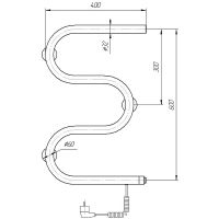 Электрический полотенцесушитель Domoterm М-образный DMT 107-32 60x40 EK R Хром — фото 2, Электрические полотенцесушители