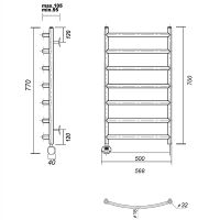 Товар: Электрический полотенцесушитель Domoterm Калипсо П7 500x700 EL Золото - фото 3 Электрический полотенцесушитель Domoterm Калипсо П7 500x700 EL Золото — фото 3, Электрические полотенцесушители