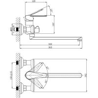 Смеситель для ванны Rush Denis универсальный Хром арт-DN0335-51 — фото 2, Смеситель для ванны