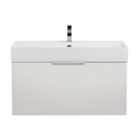 Тумба подвесная под раковину с выдвижным ящиком и внутренним ящиком CEZARES PREMIUM 55401 Bianco opa — фото 1, Тумбы под раковину