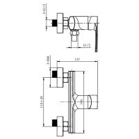 Смеситель для душа Caprigo Atlantic 51-016-crm Хром — фото 2, Смеситель для душа