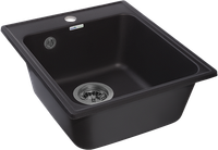 GRANFEST Мойка QUARZ 17 1-чаша 420*480мм черный арт.GF-Z- — фото 2, Кухонные мойки