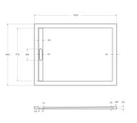 Поддон из искусственного мрамора CEZARES TRAY-AS-AH-120/90-30-NERO — фото 3, Душевые поддоны из литьевого мрамора