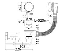 Товар: Слив-перелив полуавтомат для акриловой ванны CEZARES CZR-STP1-01 - фото 2 Слив-перелив полуавтомат для акриловой ванны CEZARES CZR-STP1-01 — фото 2, Сливы-переливы