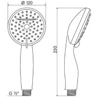 Товар: Ручной душ Melodia della vita Standard MKP20581 Хром - фото 4 Ручной душ Melodia della vita Standard MKP20581 Хром — фото 4, Лейки для душа