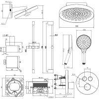 Душевая система AQUAme AQM8403CR с термостатом Хром — фото 3, Встраиваемые душевые комплекты