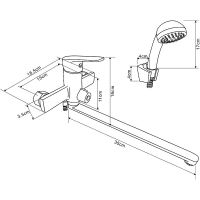 Смеситель для ванны Melodia della vita Waltz MDV30141 универсальный Хром — фото 2, Для душа и ванны