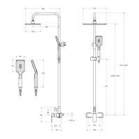 Душевая стойка со смесителем CEZARES SLIDER-CD-IN — фото 7, Душевые системы