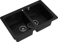 GRANFEST Мойка STANDART 780K 2 чаши 780*510мм черный арт.GF- — фото 1, Кухонные мойки