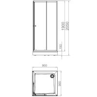 Душевой уголок Melodia della vita Cube 90x90 MCNCB9090TWt профиль Белый стекло прозрачное — фото 3, Душевые уголки