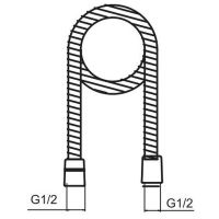 Душевой шланг Caprigo Parts 99-515-crm Хром — фото 2, Комплектующие для душевого оборудования