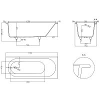 Ванна из искусственного камня Salini Ornella 170х75 102311G Белая глянцевая — фото 9, Ванны из искусственного камня