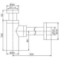 Сифон для раковины Haiba HB80-7 Черный матовый — фото 2, Сифоны