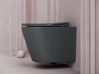 Унитаз Ceramicanova Balearica CN6000MDH подвесной Темный антрацит матовый с сиденьем Микролифт — фото 15, Подвесные унитазы