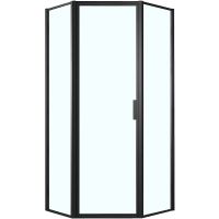 Душевой уголок Azario Richmond 100х100 L AZ-NAG3231 1000 Black профиль Черный стекло прозрачное — фото 1, Душевые уголки трапеция