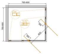 Товар: Душевой уголок CEZARES VARIANTE-A/AH-2-80/90-C-Cr - фото 2 Душевой уголок CEZARES VARIANTE-A/AH-2-80/90-C-Cr — фото 2, Квадратные душевые уголки