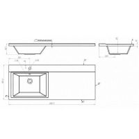Раковина Maretti Umbria 120 L UM13SM22-844 с местом под стиральную машину Белая — фото 2, Раковины встраиваемые сверху
