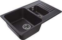 Товар: GRANFEST Мойка QUARZ 21К 1,5-чаши+крыло 740*480мм черный арт.GF-Z- - фото 2 GRANFEST Мойка QUARZ 21К 1,5-чаши+крыло 740*480мм черный арт.GF-Z- — фото 2, Кухонные мойки