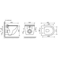 Комплект унитаза с инсталляцией Ceramicanova Metropol CN4002MB_1001M_1000 с сиденьем Микролифт и кла — фото 11, Комплекты унитаз + инсталляция