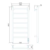 Электрический полотенцесушитель Larusso Астор П7 350х800 4670078536624 Белый — фото 2, Электрические полотенцесушители