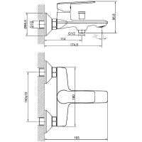 Товар: Смеситель для ванны Agger Clean A2410000 Хром - фото 2 Смеситель для ванны Agger Clean A2410000 Хром — фото 2, Для душа и ванны