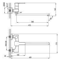 Товар: Смеситель для ванны Lemark Basis LM3617C универсальный Хром - фото 2 Смеситель для ванны Lemark Basis LM3617C универсальный Хром — фото 2, Для душа и ванны